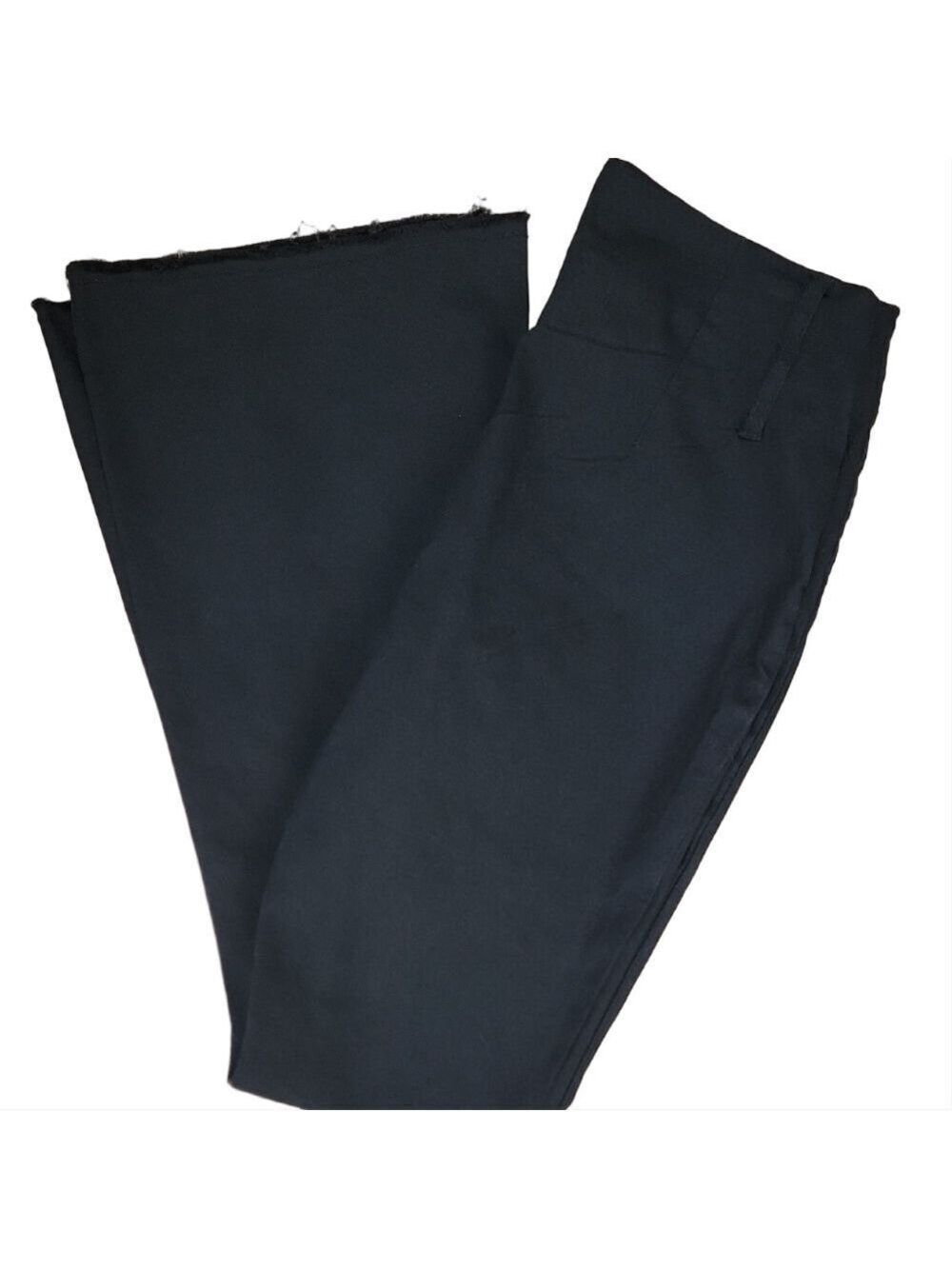 Gilipur Black Center Front Zipper Frayed Bell Wide Hem Pants Size Large EUC